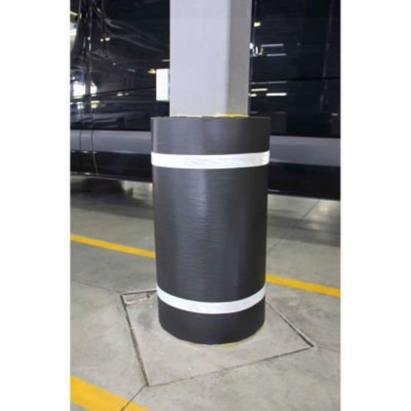 Innoplast, Inc 44"H x 48"W Soft Nylon Column Protector -  Black Cover/White Tapes CW-48-BKW